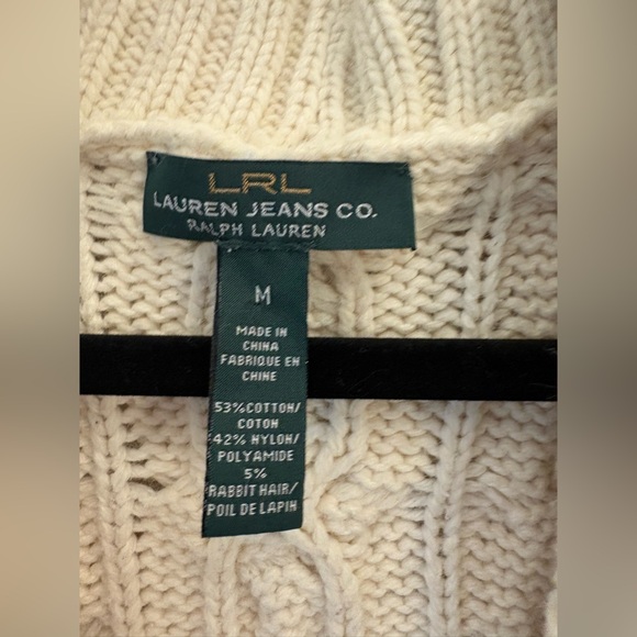 Ralph Lauren Vintage Cream Cable Knit Cardigan - Picture 2 of 4
